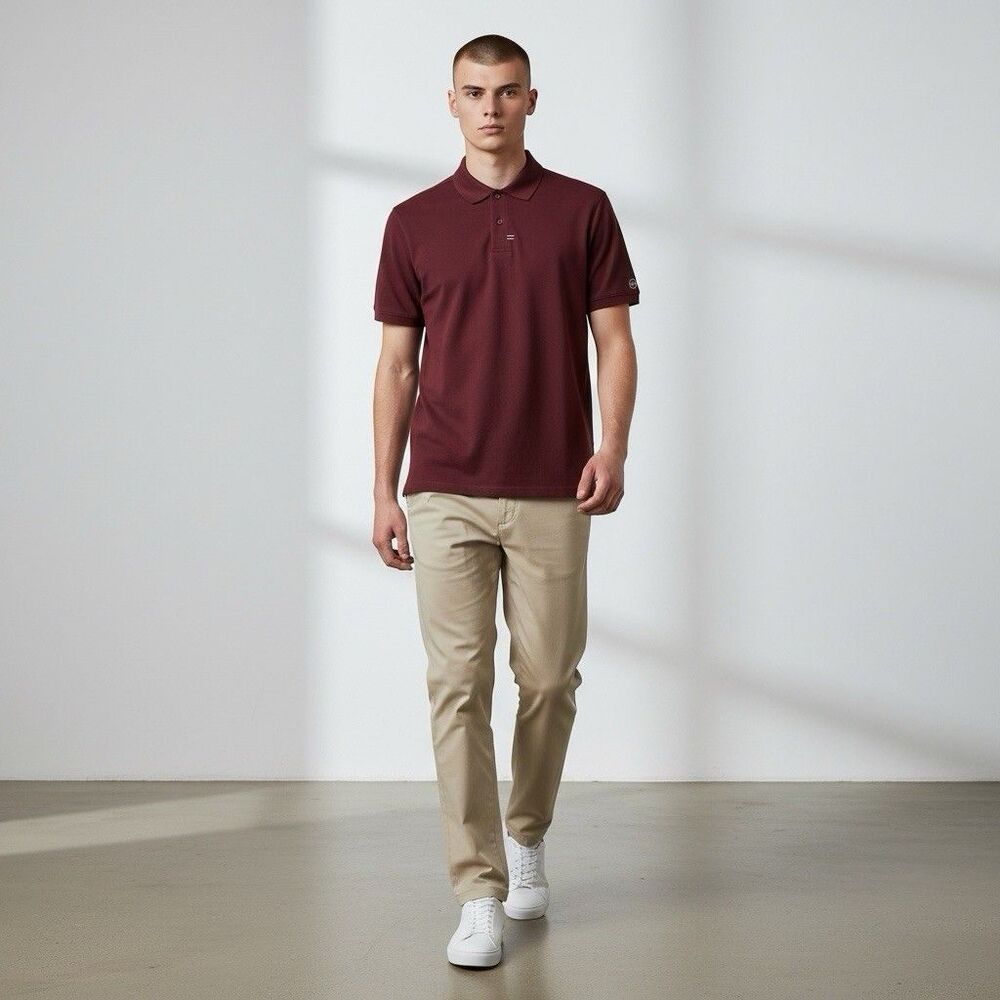 AG Adriano Goldschmied Polo Shirt Mens M Maroon Tennis Golf Preppy Casual NEW